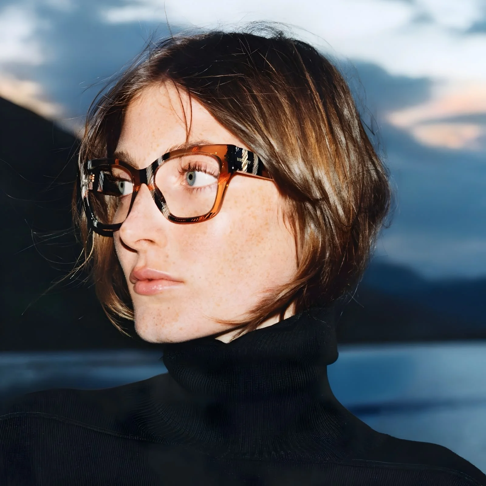 Model wearing Burberry eyewear