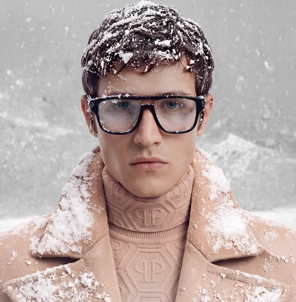 Model wearing Philipp Plein eyewear